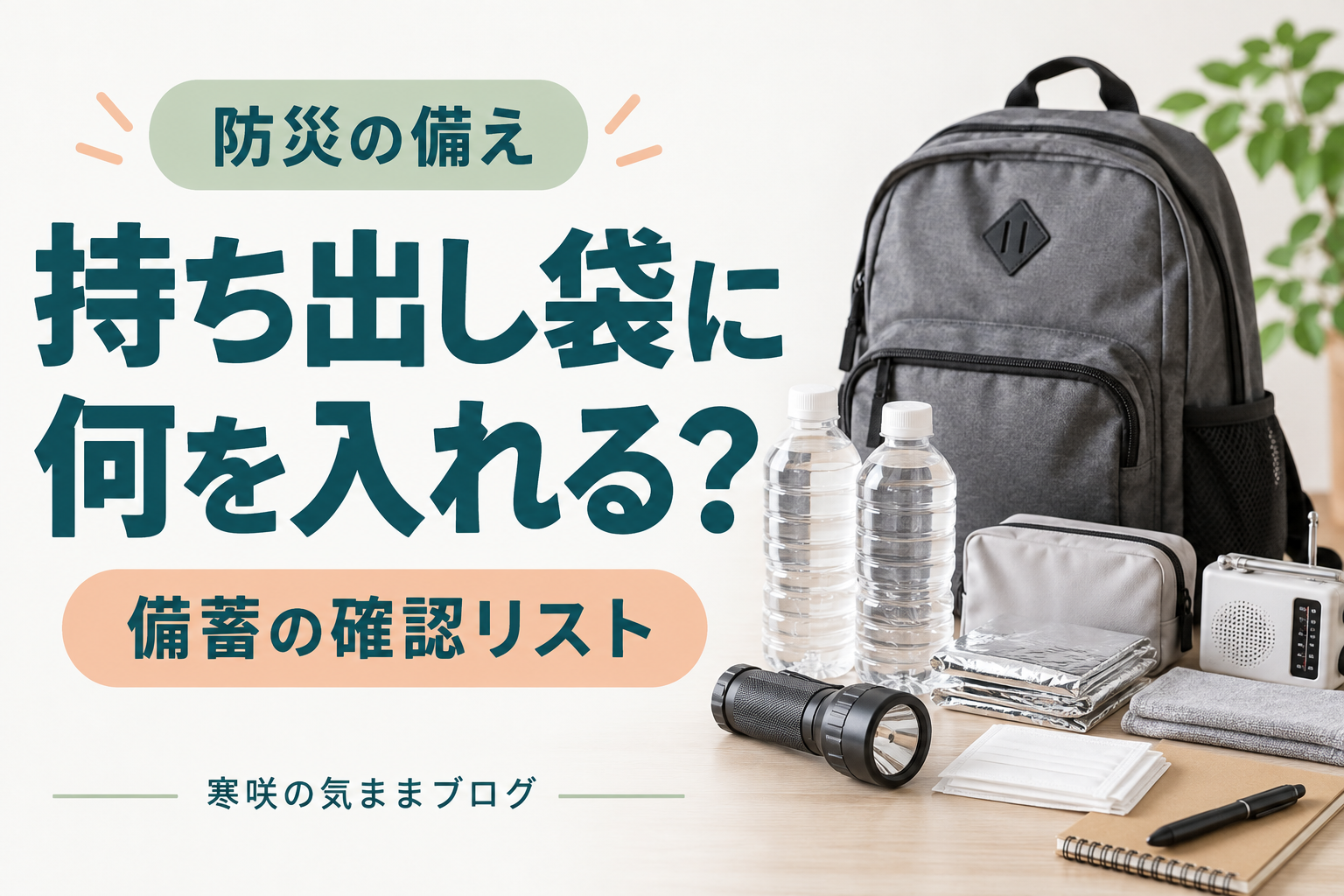 非常持ち出し袋って中身はどんなの？災害時に役立つライフハックもご紹介！