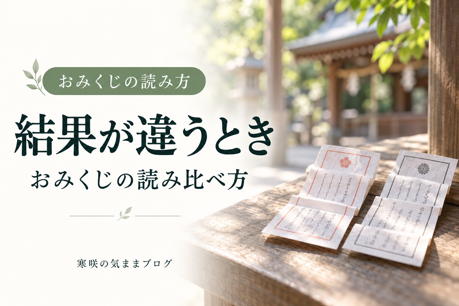 おみくじの結果が違うときはどちらを読む？複数の紙を整理する方法